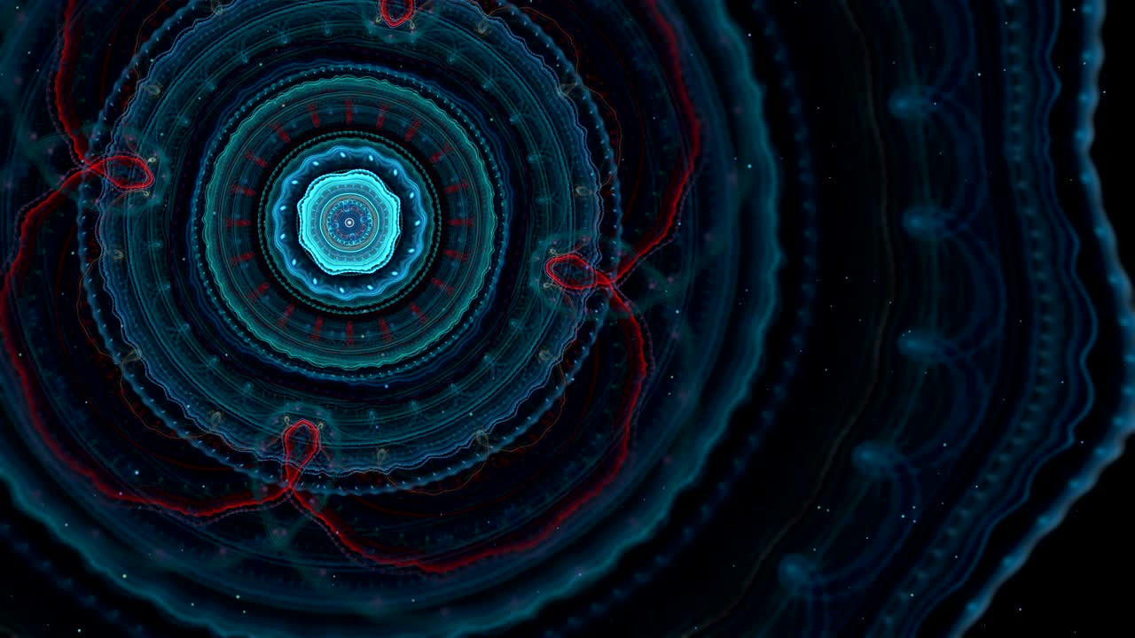 abstracto colorido de fondo fractal en bucle en azul