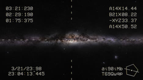 through the galaxy with spaceship radar on screen