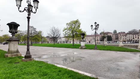 padua city in veneto region of north italy, rainy day city centre europe