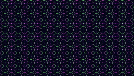 neon red and green circles pattern with dots