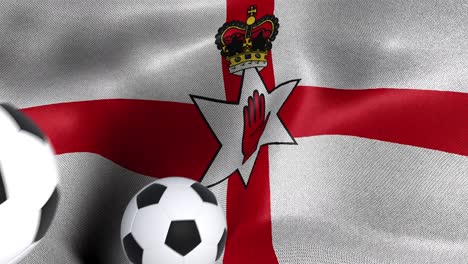 flag of northern ireland with soccer balls