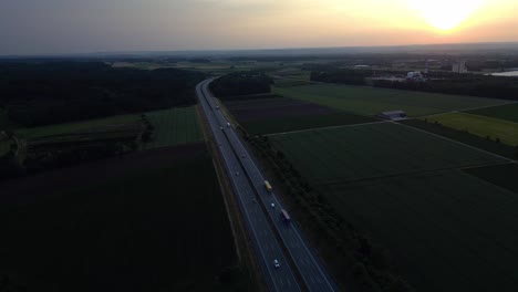vehicles travelling along a highway on the outskirts of bubesheim, germany