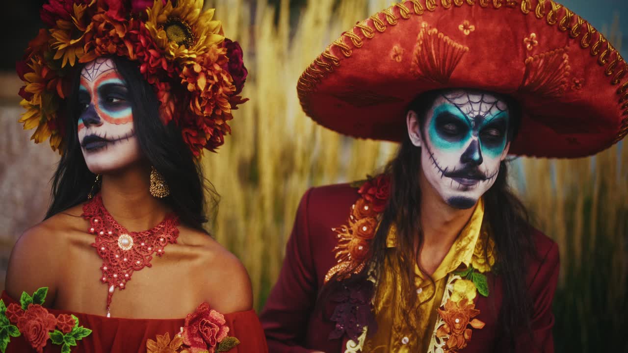 Coppia in costumi del Día de Muertos