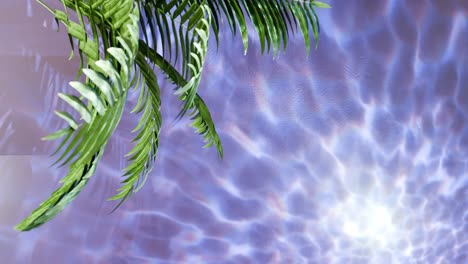 tropical serenity: ferns by the water purple vertical