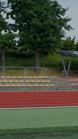 woman running on a track