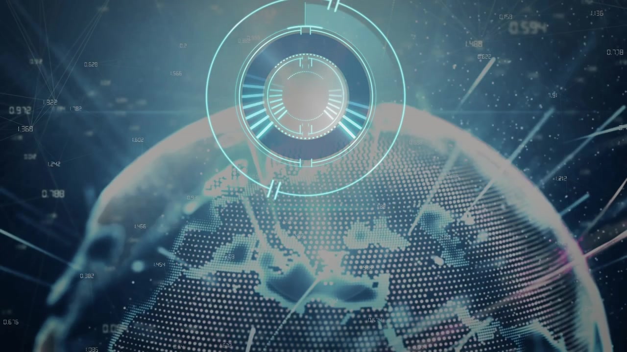 Animation of scope scanning over globe and data processing