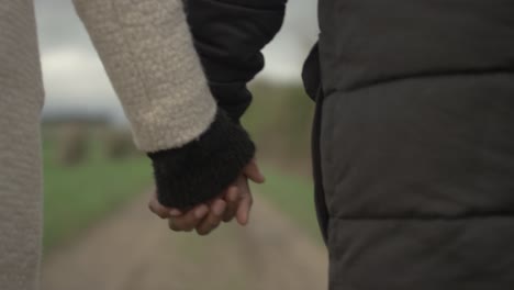 holding hands on a walk cu