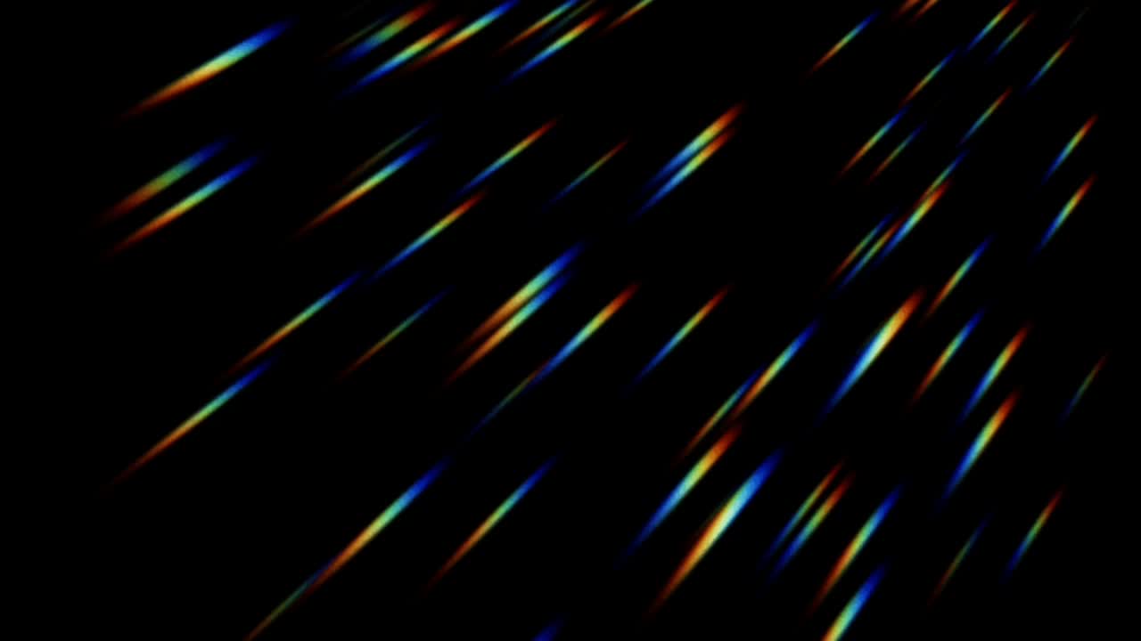 animación de fuga de luz colorida aislado en fondo negro.