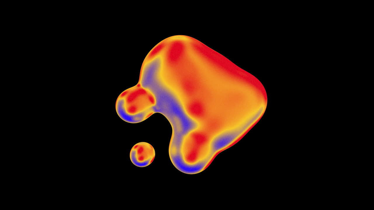 Dynamic Abstract Blob with Vibrant Colors on Black Background