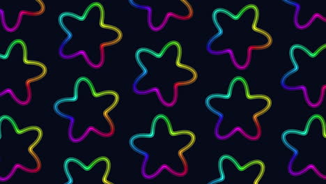 neon rainbow stars pattern in dark space