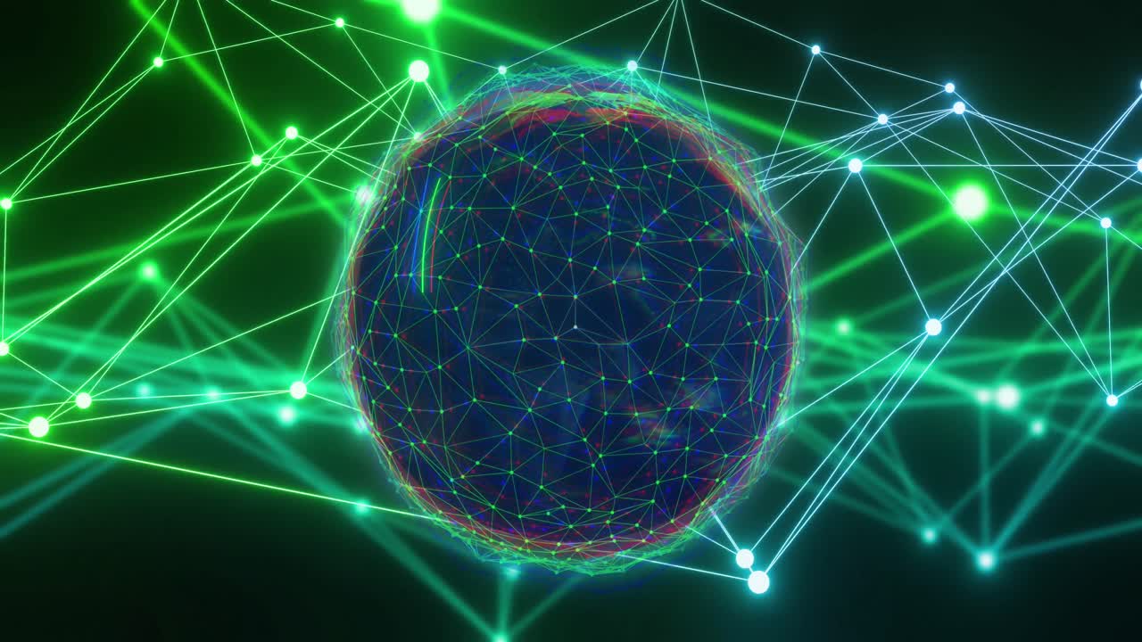 Animation of globe with network of connections