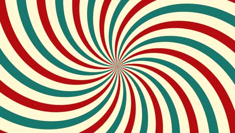 circus animated rotation looped background of red and green lines stripe. retro motion graphic sun beam ray. vintage fun fair burst. carnival abstract circle