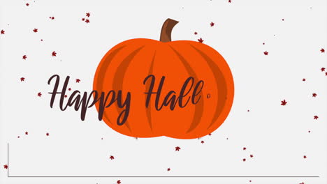happy halloween with pumpkins and autumn leafs