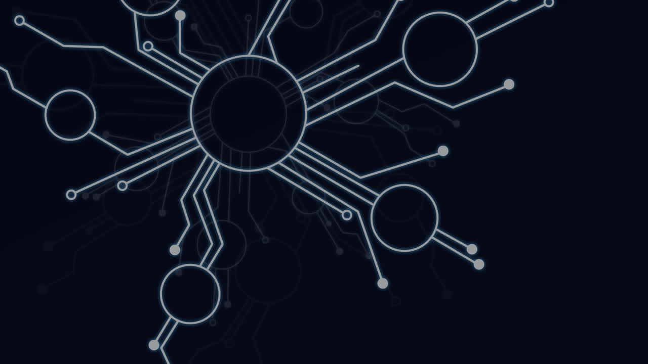 Animation of network of connections over black background