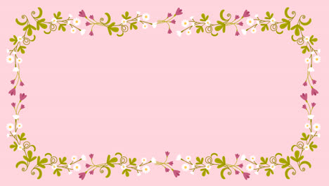 an animation of flat design spring floral victorian frame