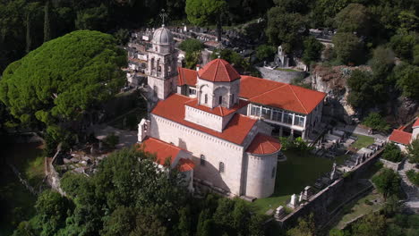aerial view of savina monastery and graveyard, herceg novi, montenegro