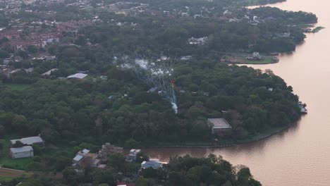 Imágenes-Aéreas-De-Fuegos-Artificiales-En-Misiones,-Posadas,-Argentina.