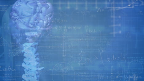 animation of mathematical equations over dna strand on black background