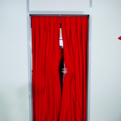 woman in fitting room