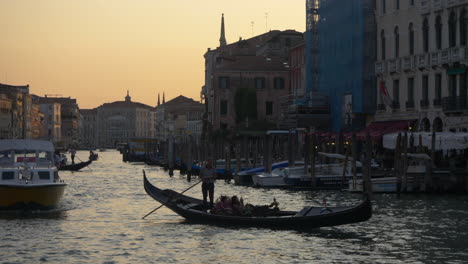 romantic gondola ride in venice at sunset