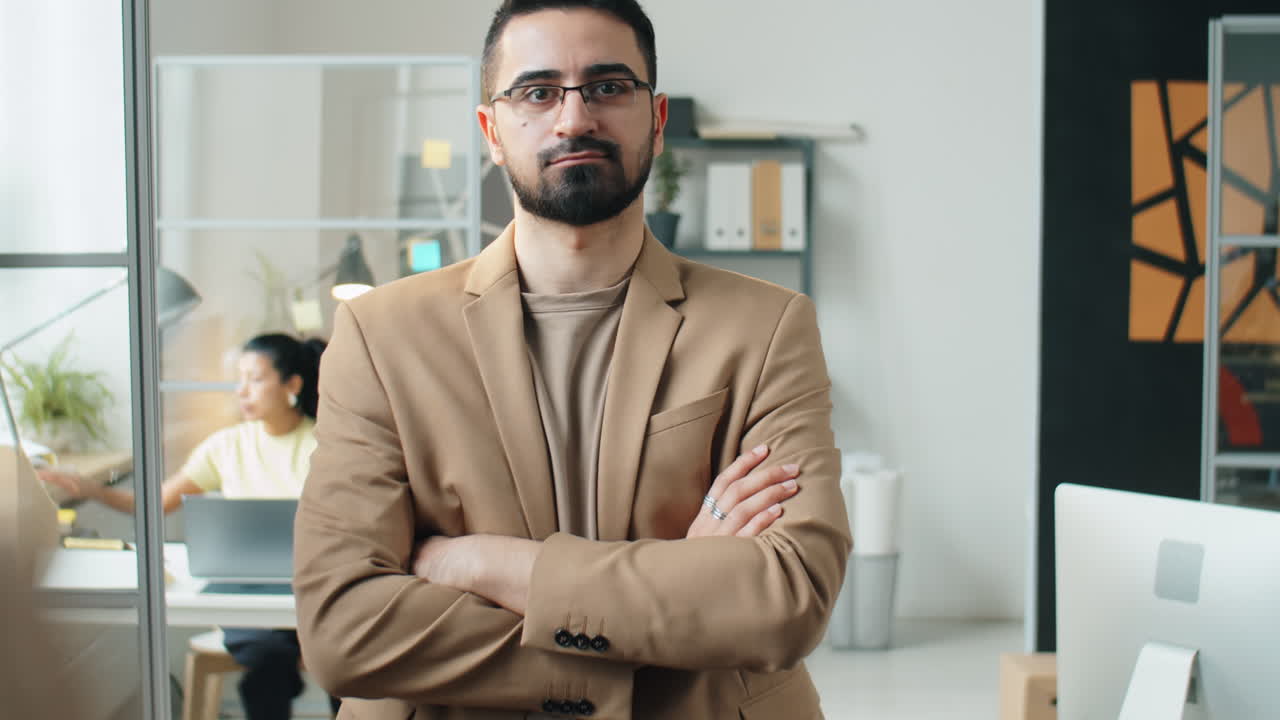 Time Lapse of Confident Businessman in Office