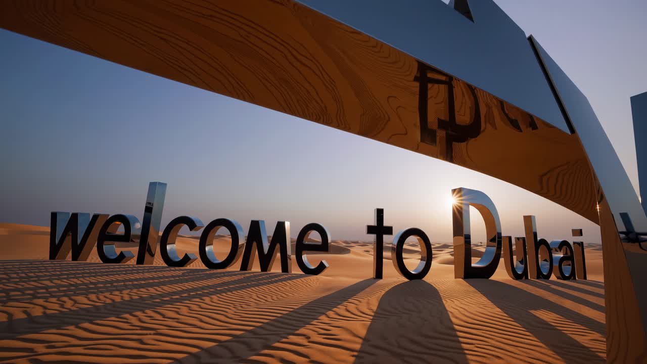 Gentle sunrise illuminating vast sand dunes landscape in Dubai Desert, located in United Arab Emirates, creating a peaceful and captivating scenery