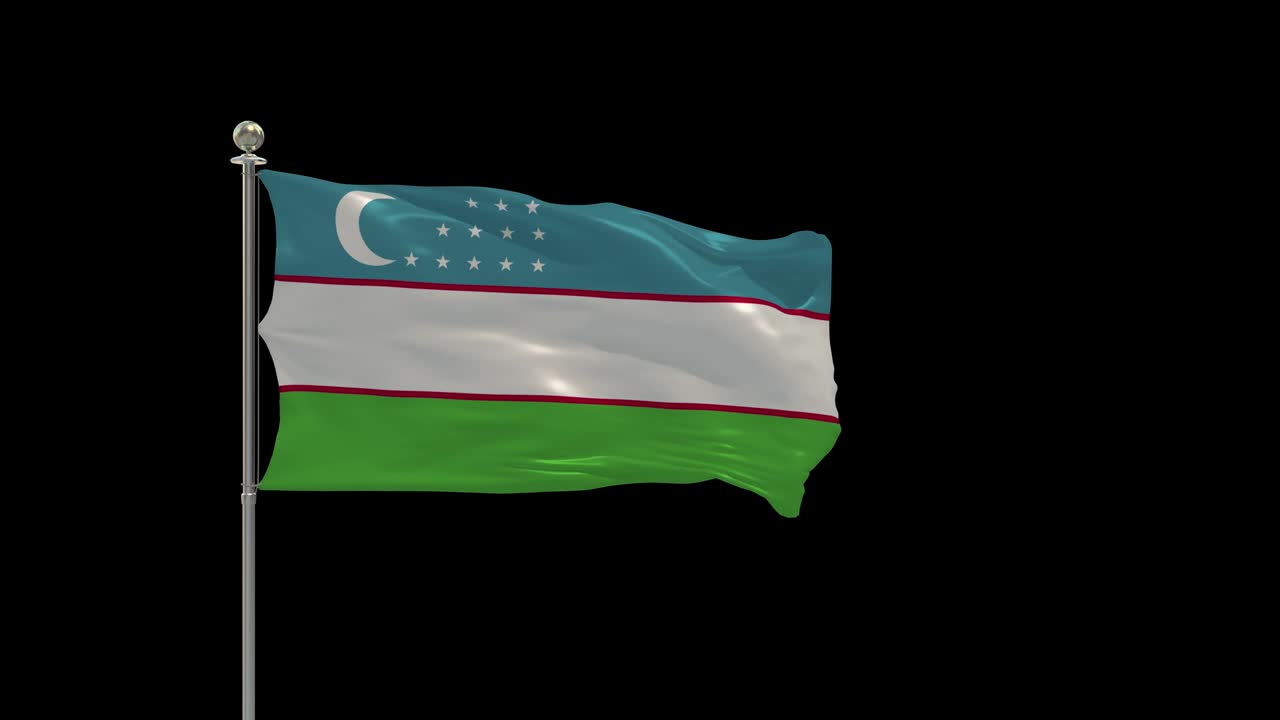 우즈베키스탄의 다양한 발은 기둥, 테이블 발에 국가 발을 흔들고 있습니다.