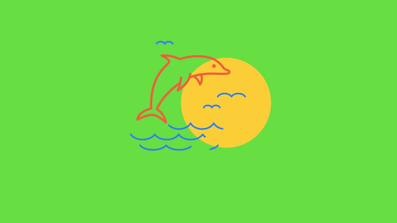 4k 영상 만화 물고기 바다