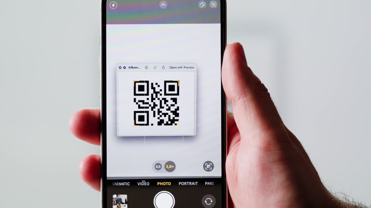 Scan qr code barcode payment buy electronic payment scan animation, postal post delivery service, tickets for events.