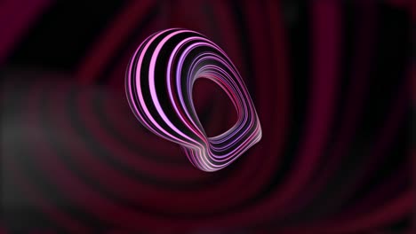 forma 3d abstracta con líneas rosadas y púrpuras