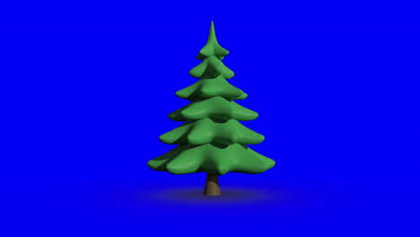 Revolving-fir-tree-on-blue-screen