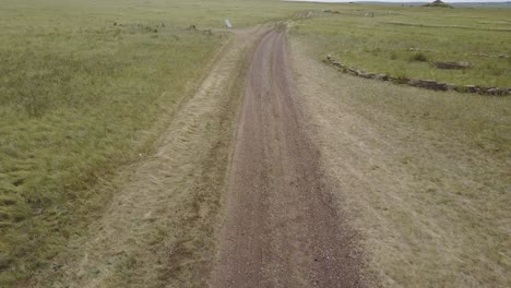 person hiking on a country road