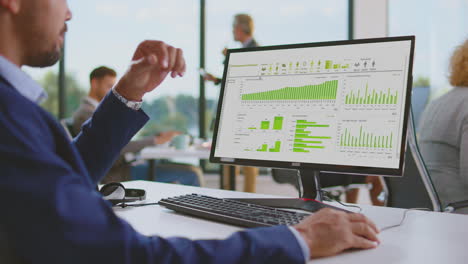 Businesspeople Analyzing Data on Computer