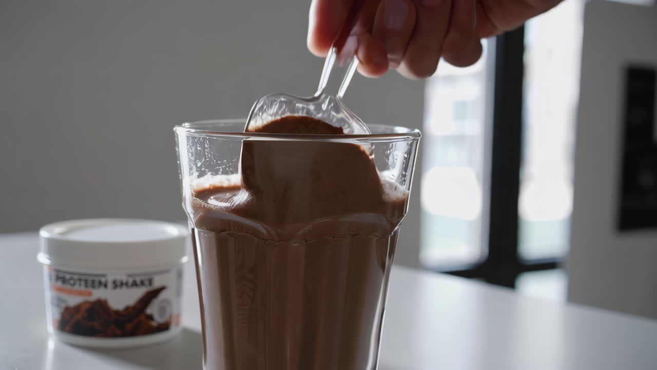 Çikolatalı Protein Shake Karıştırma