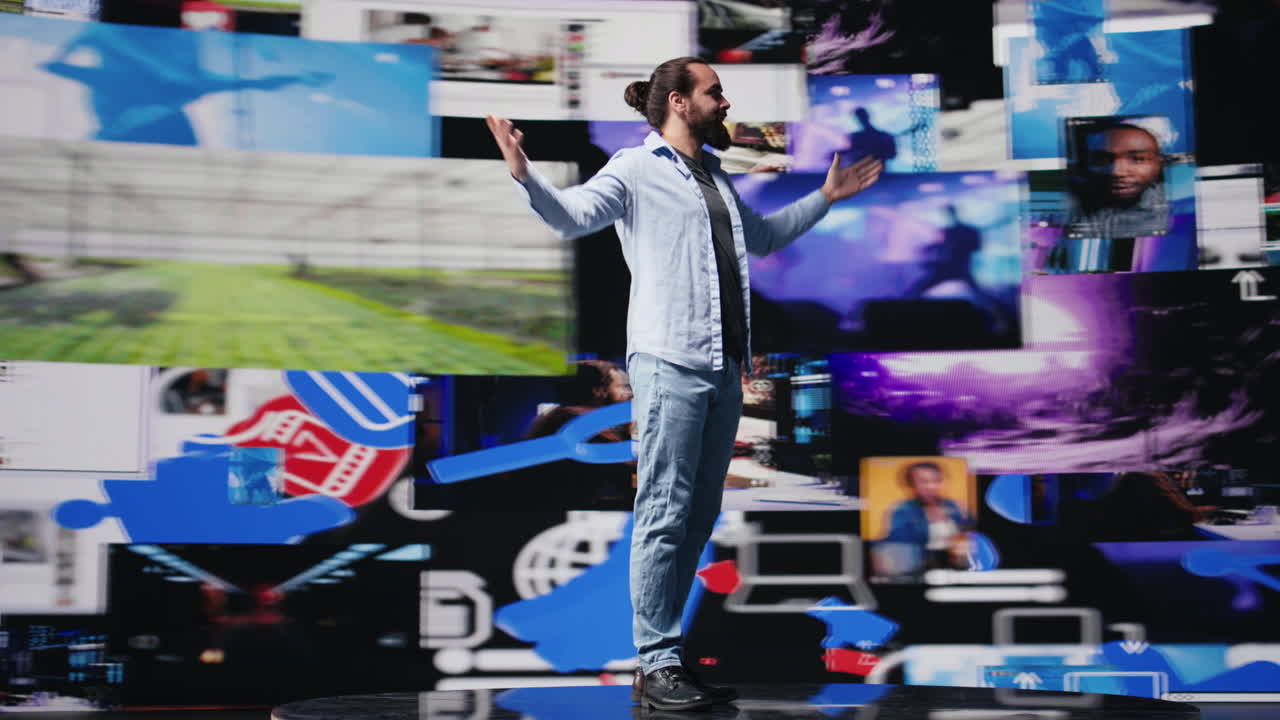 Content creator delivering a live presentation engaging an online audience