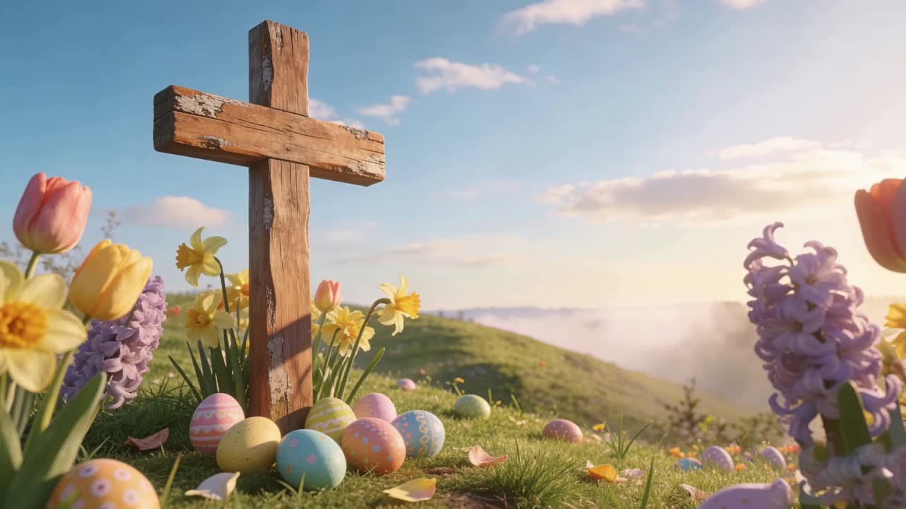 Happy Easter Cross Background