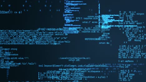 animation of digital data processing over dark background