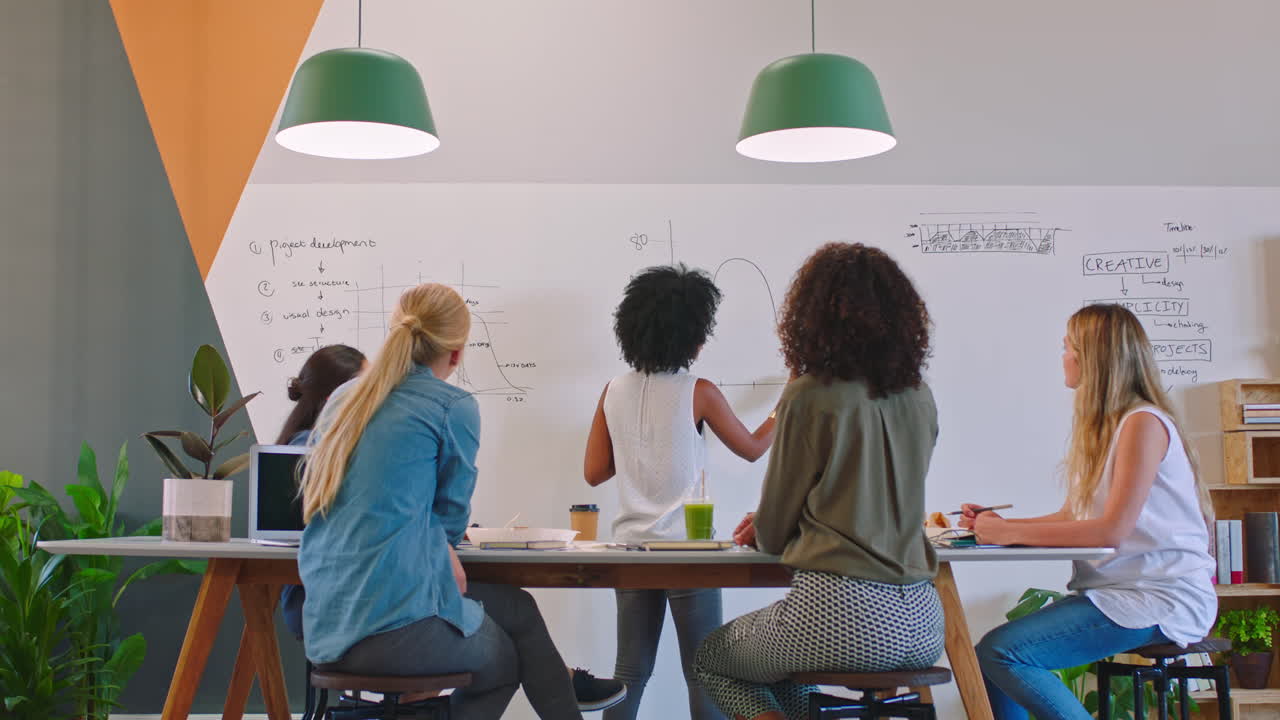 Presentation, Leader and coach talking graphs