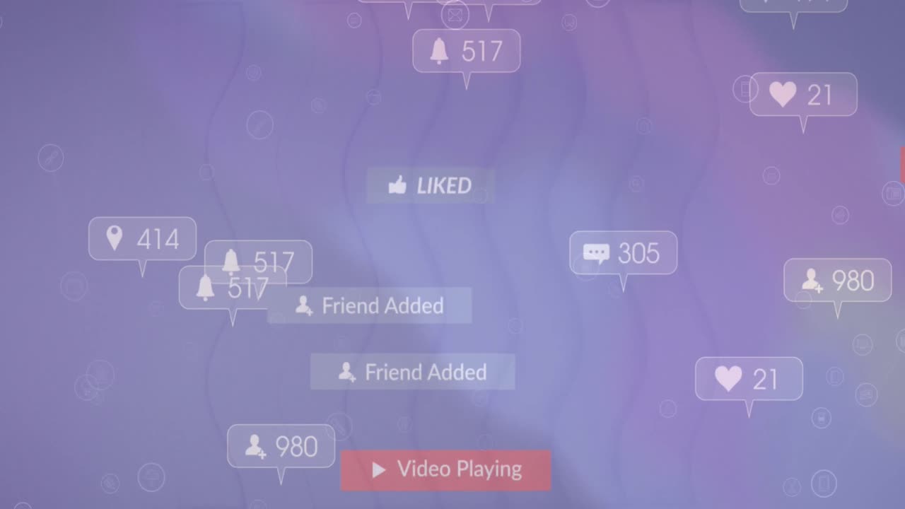 파란색 배경에 파도에 맞서 떨어지는 증가하는 숫자의 음성 거품 효과