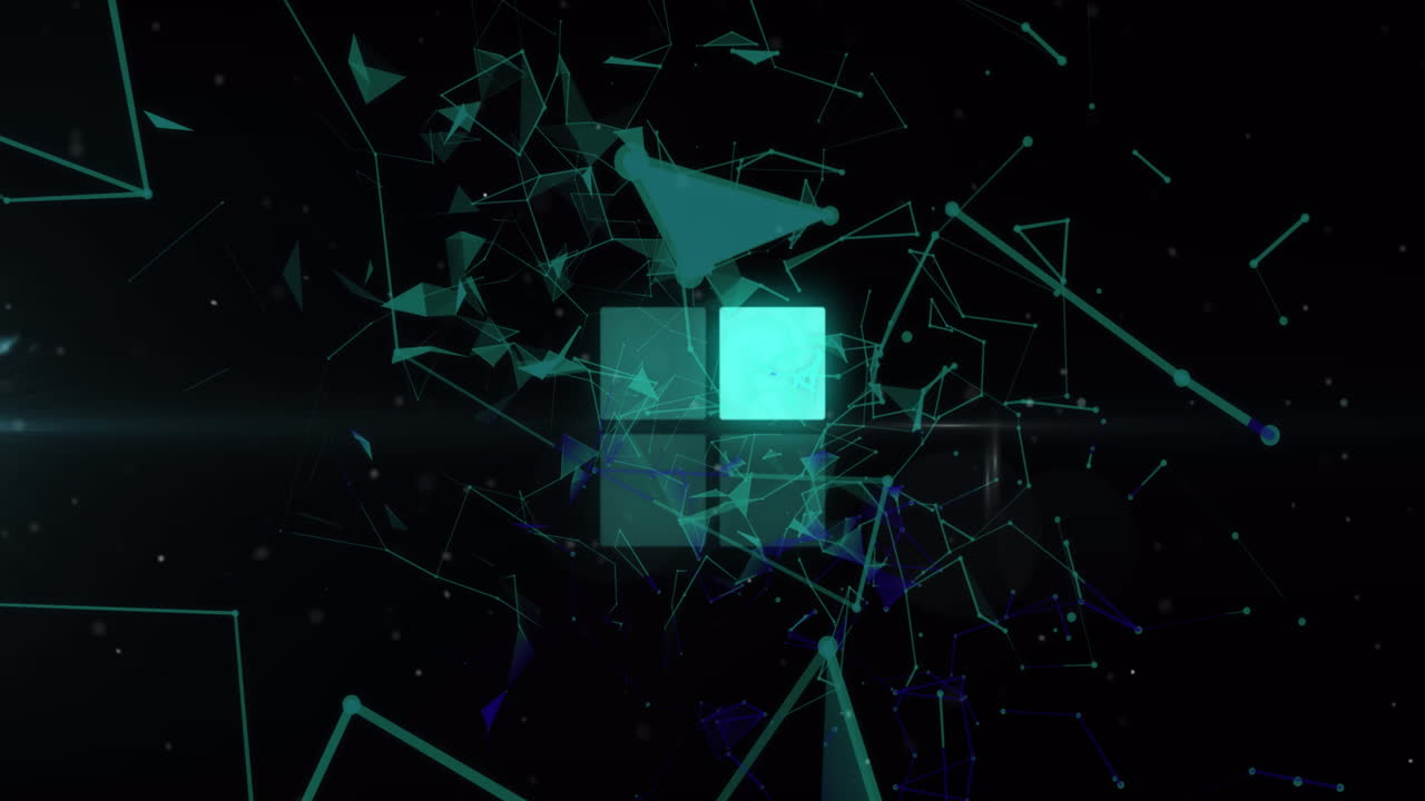 animación de la red de conexiones sobre fondo negro