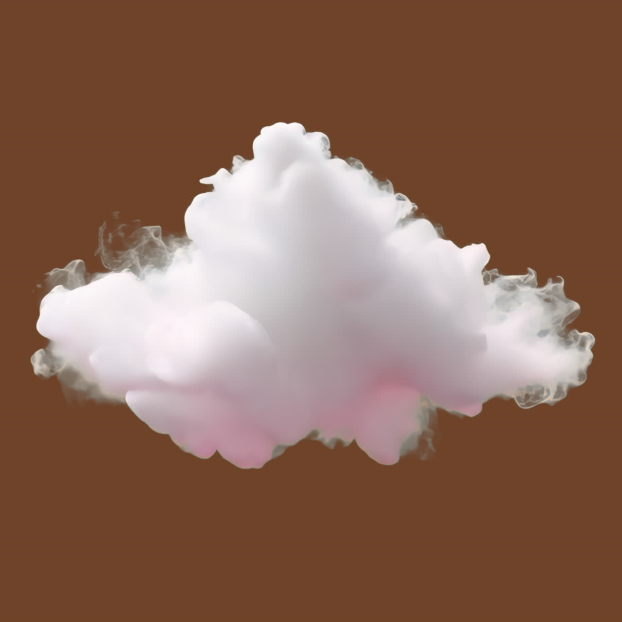 Abstract cloud piece animation isolated asset, transparent 4K video, alpha channel, ProRes 4444