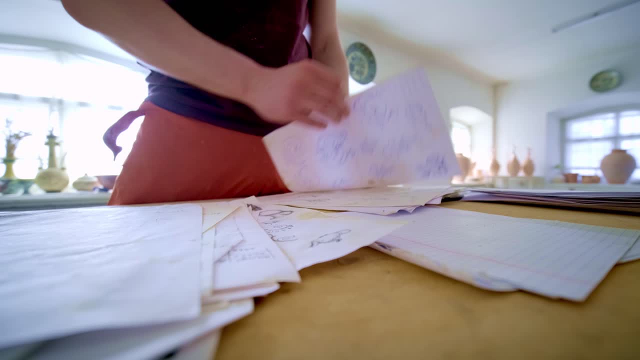 A Creative Journey: Exploring Artistic Designs with Sketches and Notes during a Hands-On Session in a Light-Filled Studio Environment