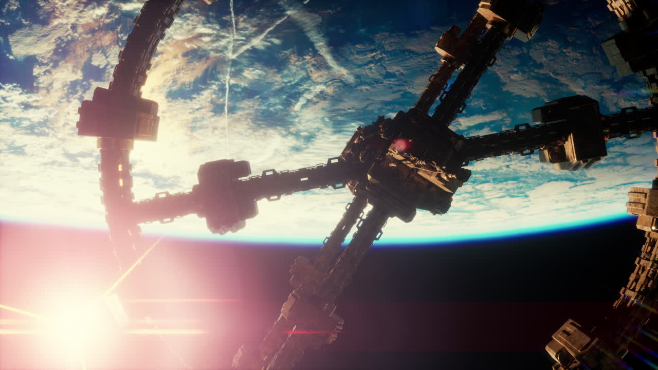 неопознанный инопланетный космический корабль, летящий вблизи земли. элементы, предоставленные наса