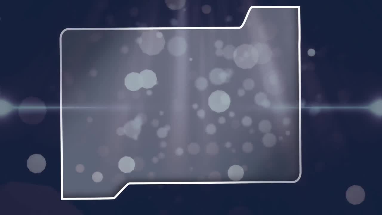 네이비 배경에서 움직이는 점 위의 디지털 프레임의 애니메이션