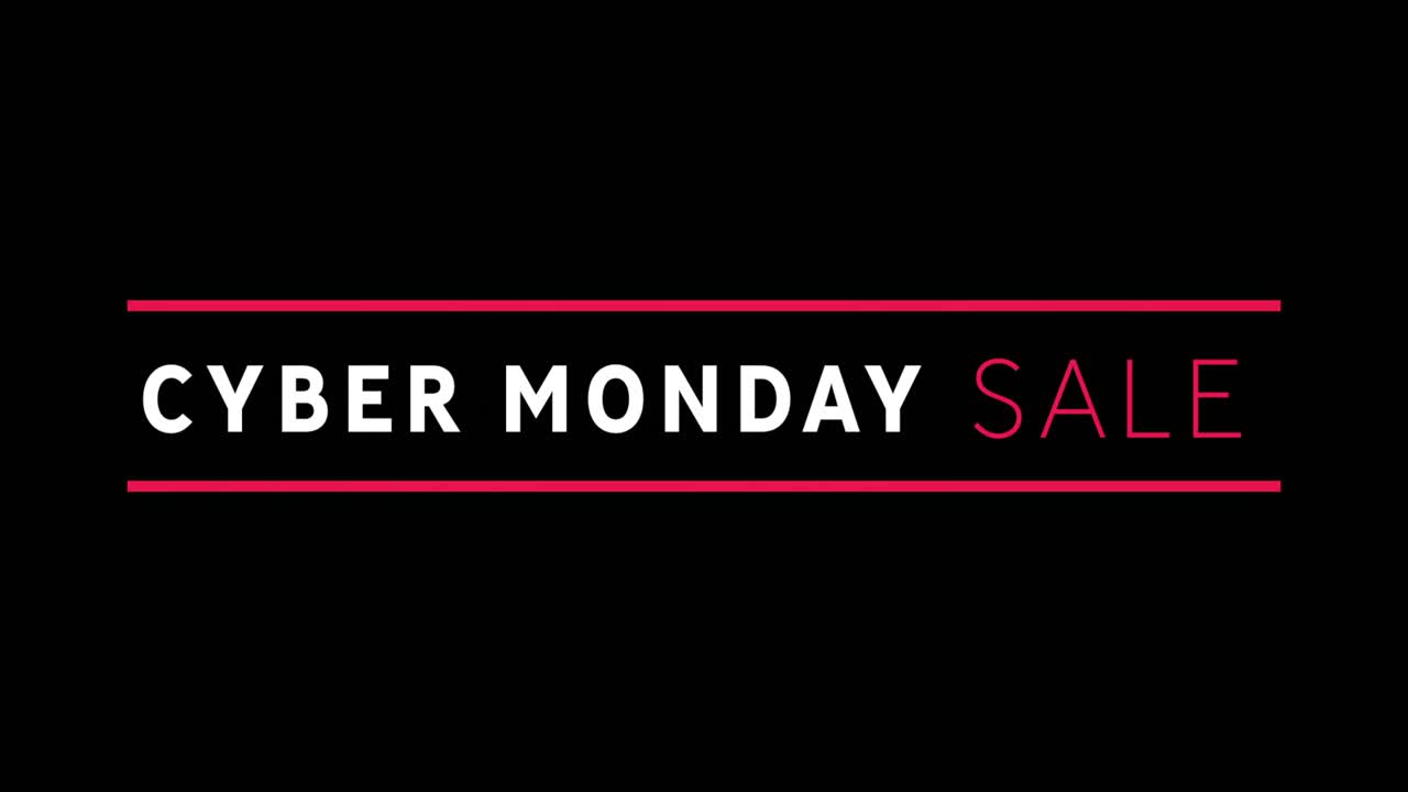 texto de venta de cyber monday blanco y rojo que aparece