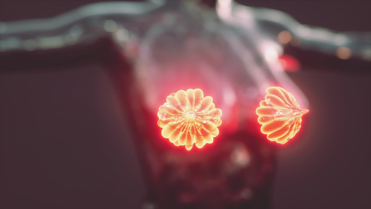 빛나는 유방선과 함께 인간 몸의 과학 해부학