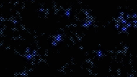 glowing grid of blue dots on a black background