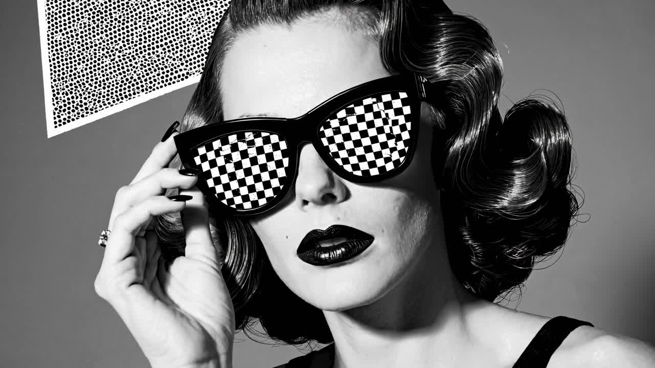 retrato de moda vintage en blanco y negro