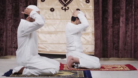 indian muslim men getting ready for ramadan prayer