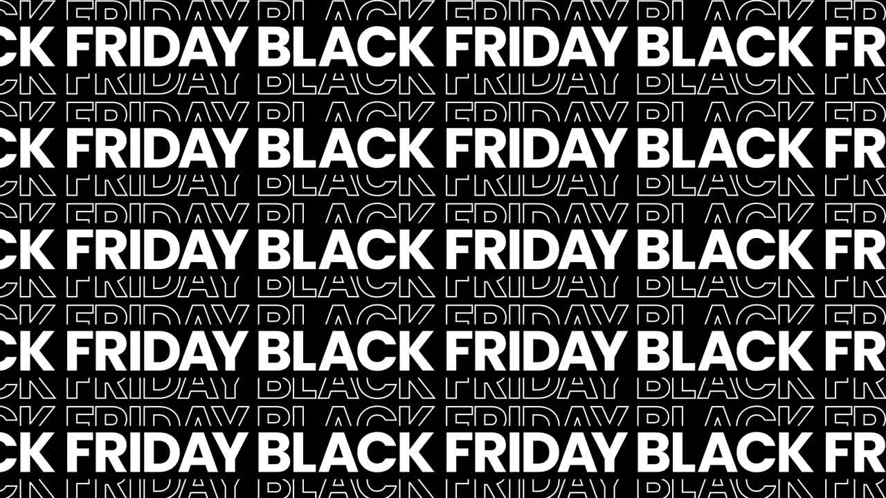 черная пятница анимированная текстовая графика, полный экран, 4k